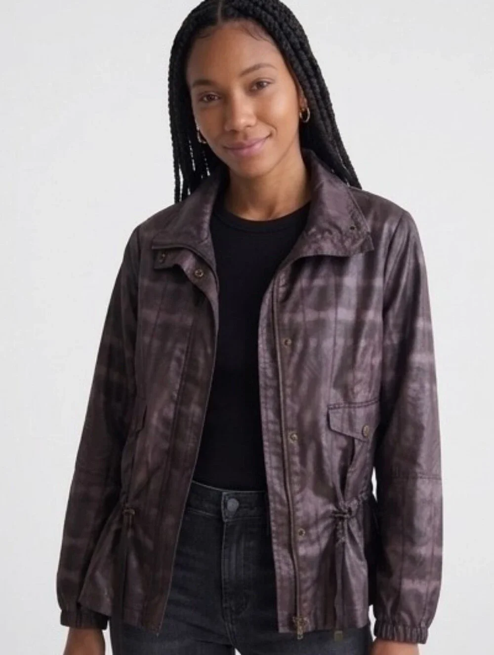 ZENERGY by CHICO'S Artsy Chocolate Chloe Jacket NWOT Chicos Size 2 (Large / 12)